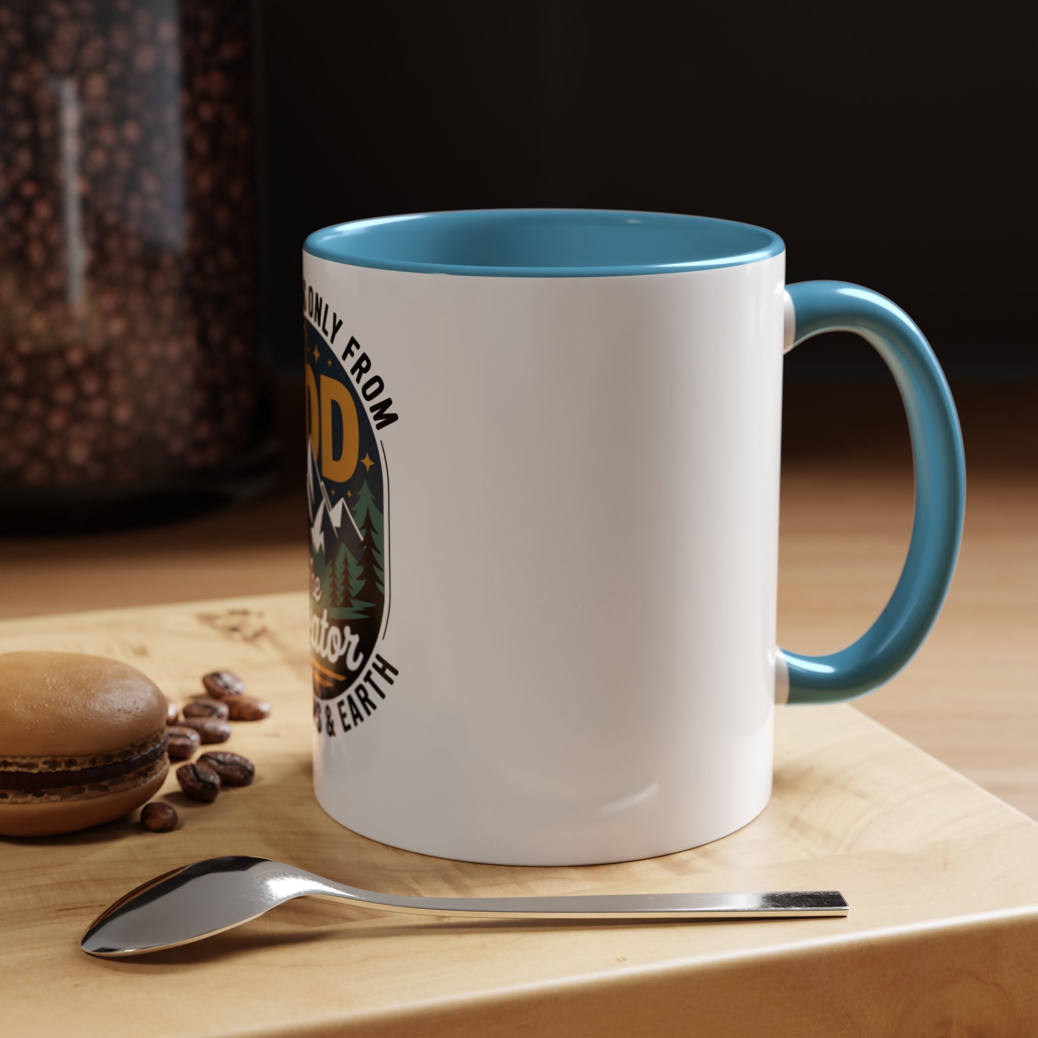 Christian Coffee Mug — “My Help Is Only From God The Creator” Accent Mug
