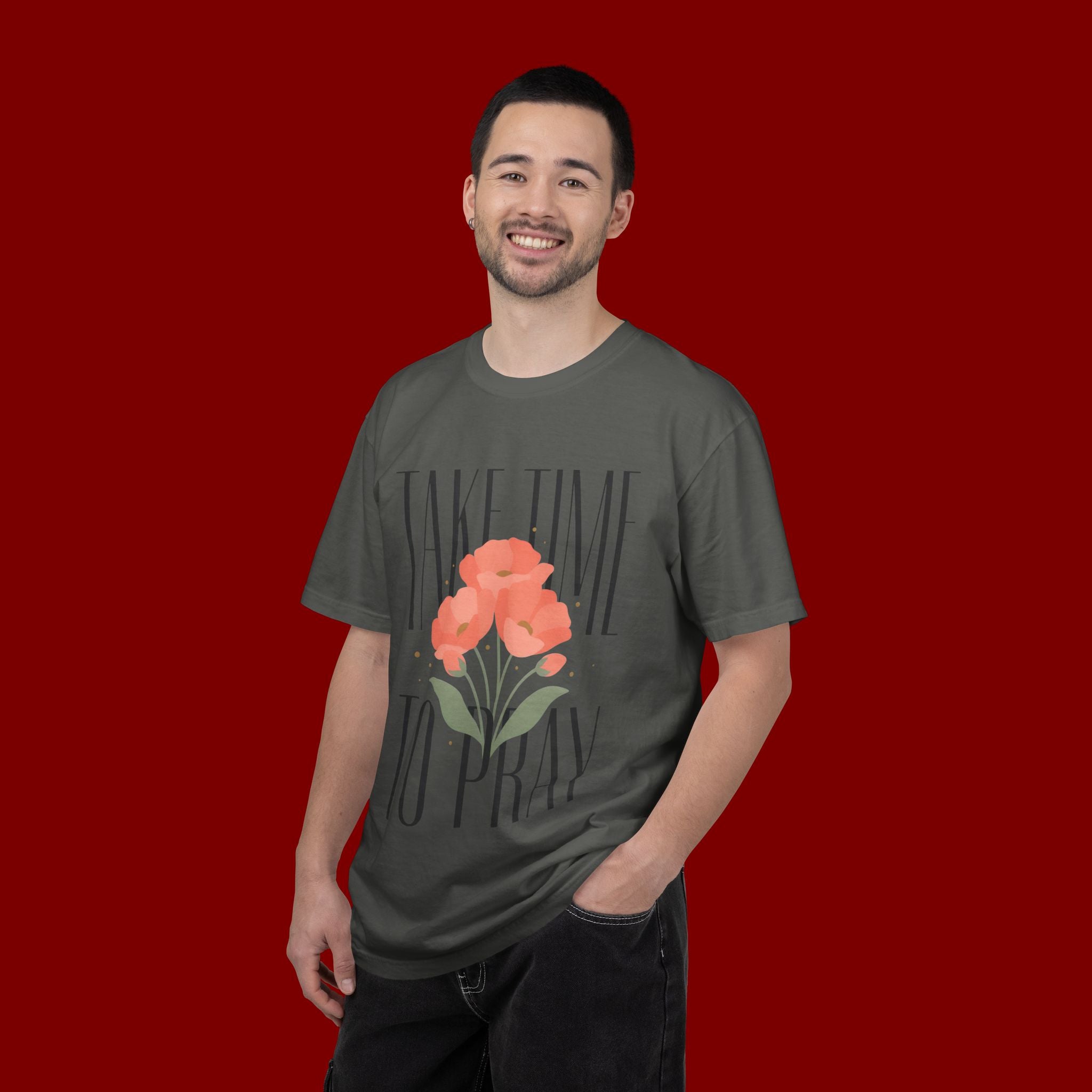 Take Time to Pray Floral T-Shirt — Christian Faith Graphic Tee