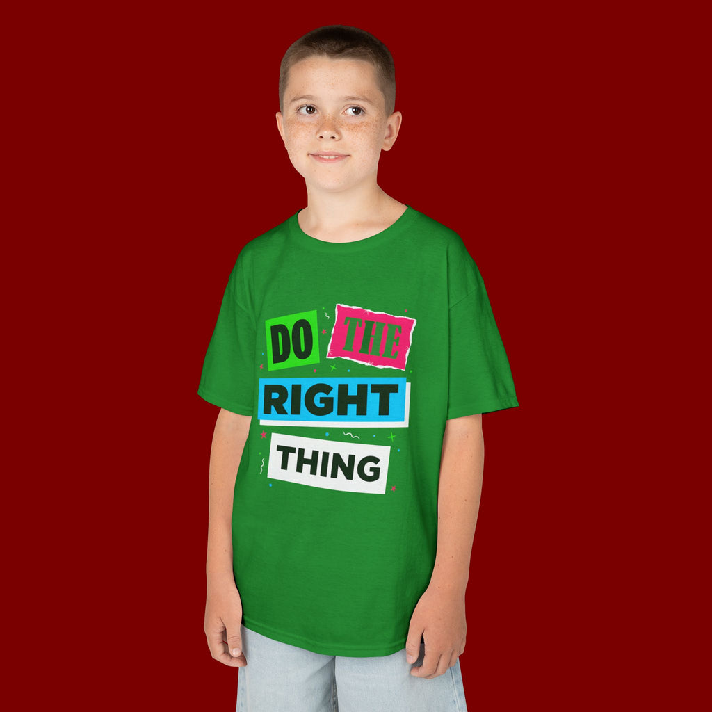 Kids Tee - "Do The Right Thing" Bold Colorblock Graphic