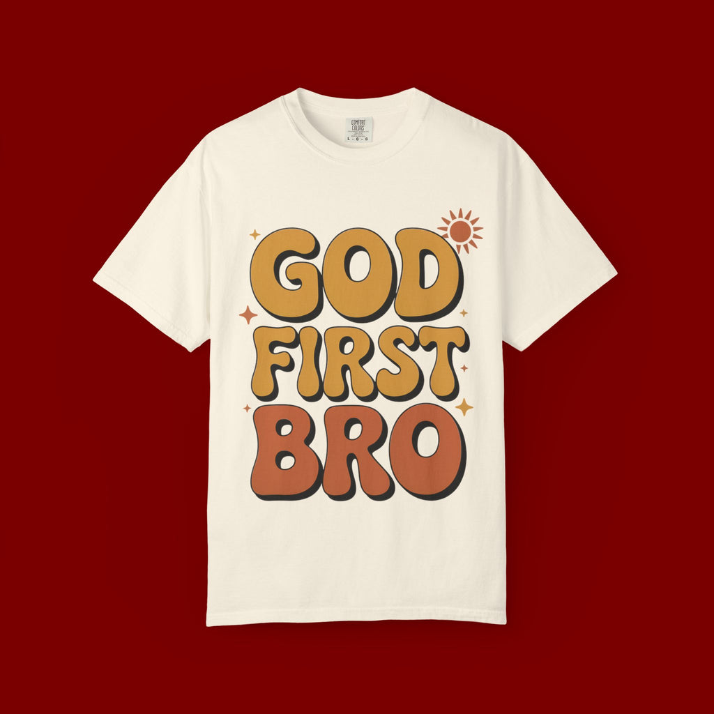 God First Bro T-Shirt — Retro Christian Faith Tee