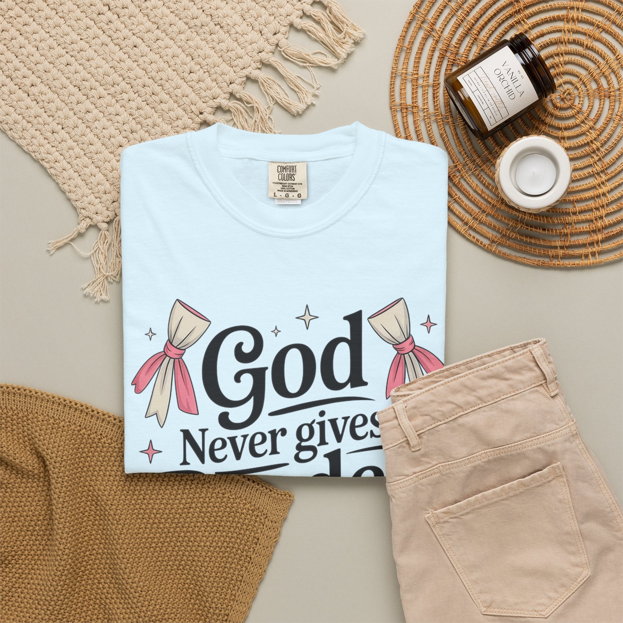 Inspirational 'God Never Gives a Burden You Can't Bear' T-Shirt