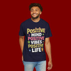 Positive Mind Positive Vibes Positive Life T-Shirt — Retro Smile Graphic Tee