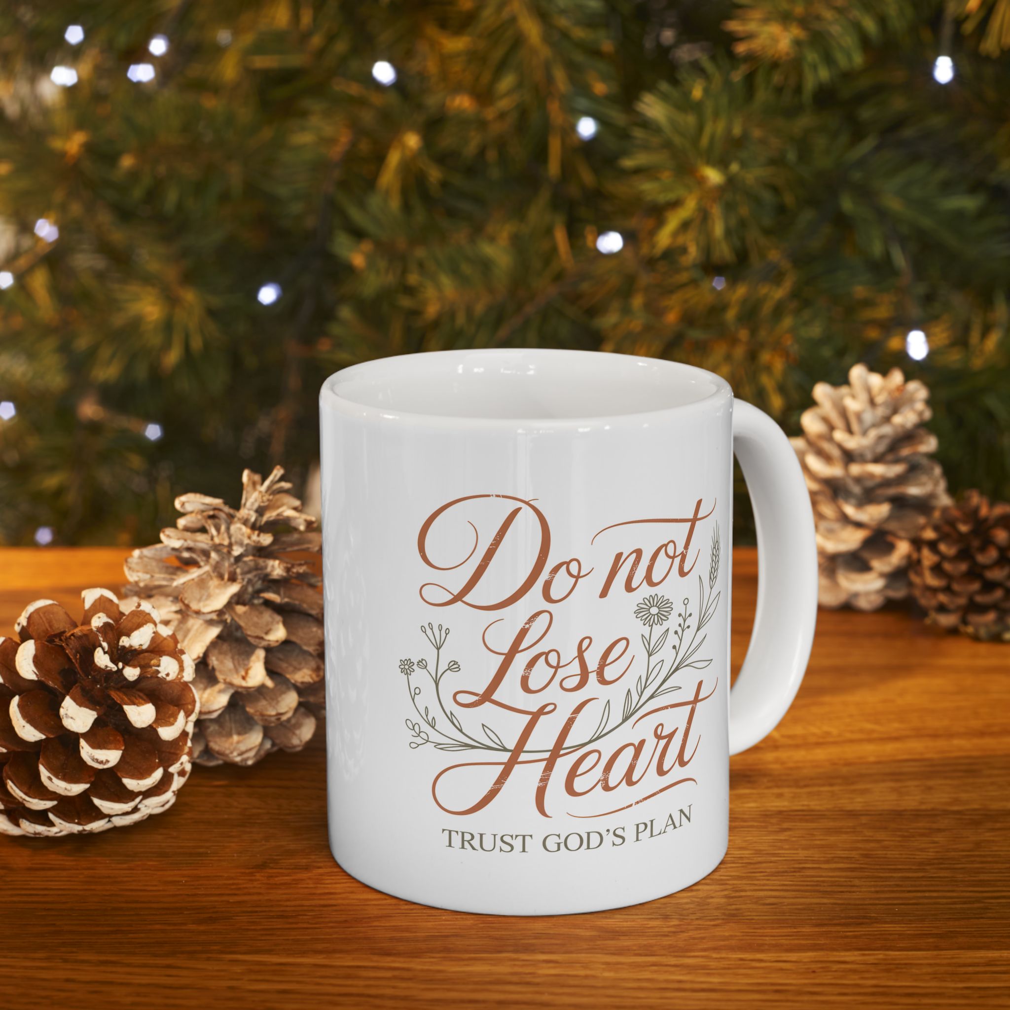Daughter of the Light Ceramic Mug — Inspirational Floral Quote Coffee Cup (11oz, 15oz)