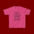 Kids T‑Shirt — "God Will Add Strength to Your Strength" Inspirational Faith Tee