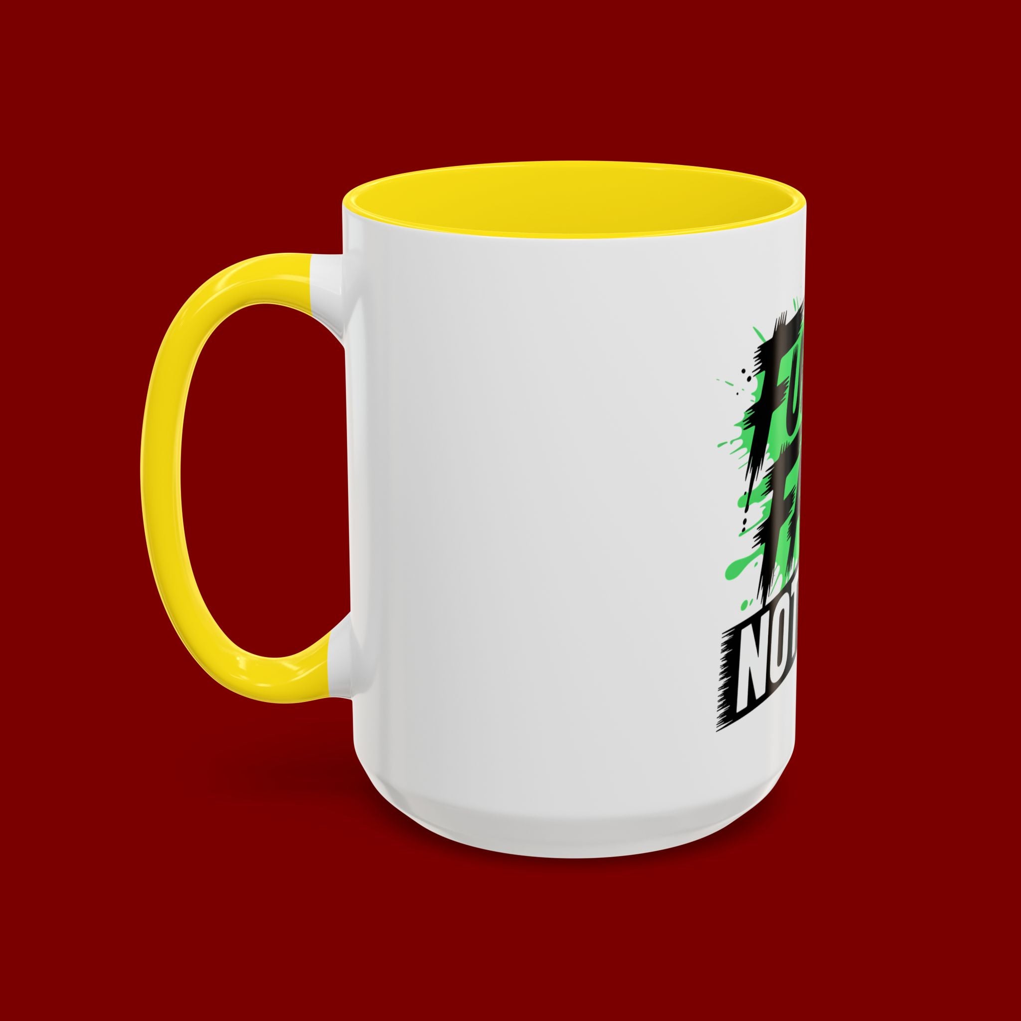 Accent Coffee Mug — "Fueled by Faith Not Fear" Inspirational Ceramic Mug (11/15 oz)