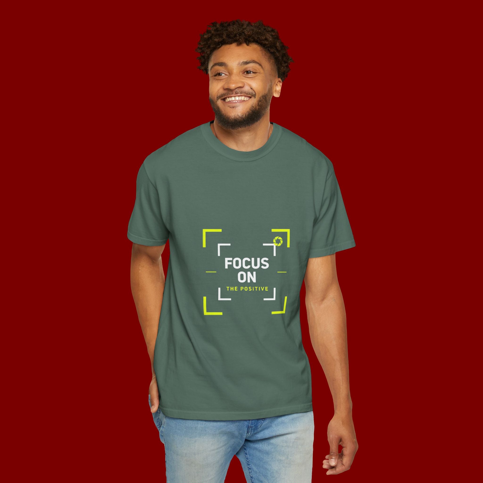Minimalist 'Smile Frame' T-Shirt — Neon Accent Graphic Tee