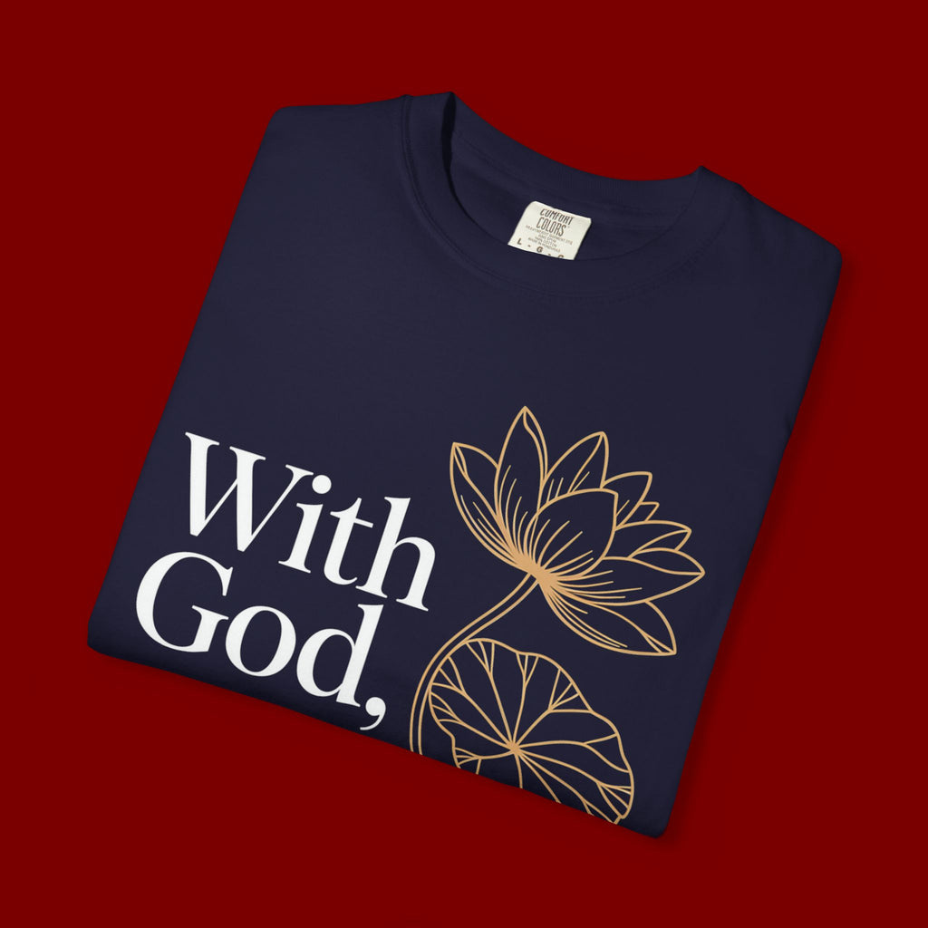 Faith T-Shirt — "With God, every hardship brings ease" Inspirational Christian Tee