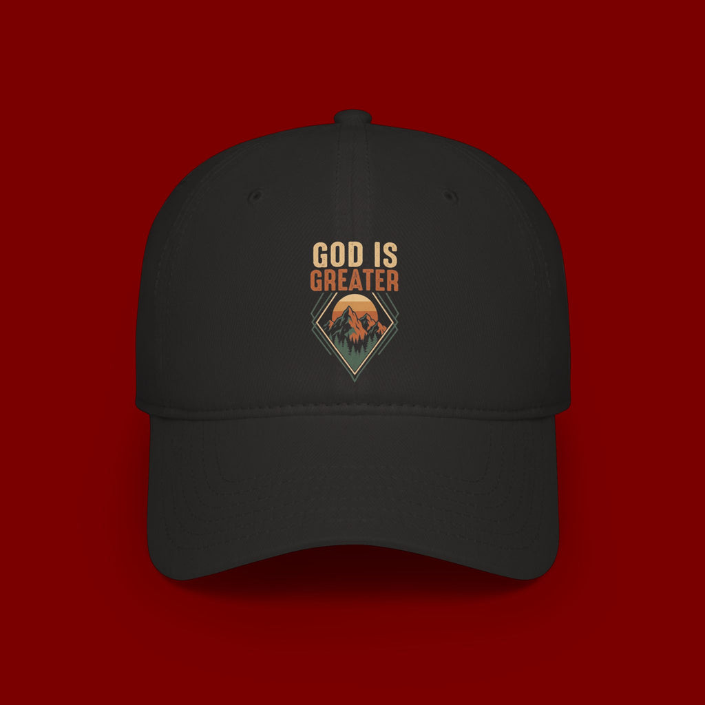 God Is Greater Embroidered Baseball Cap — Faith Inspirational Hat