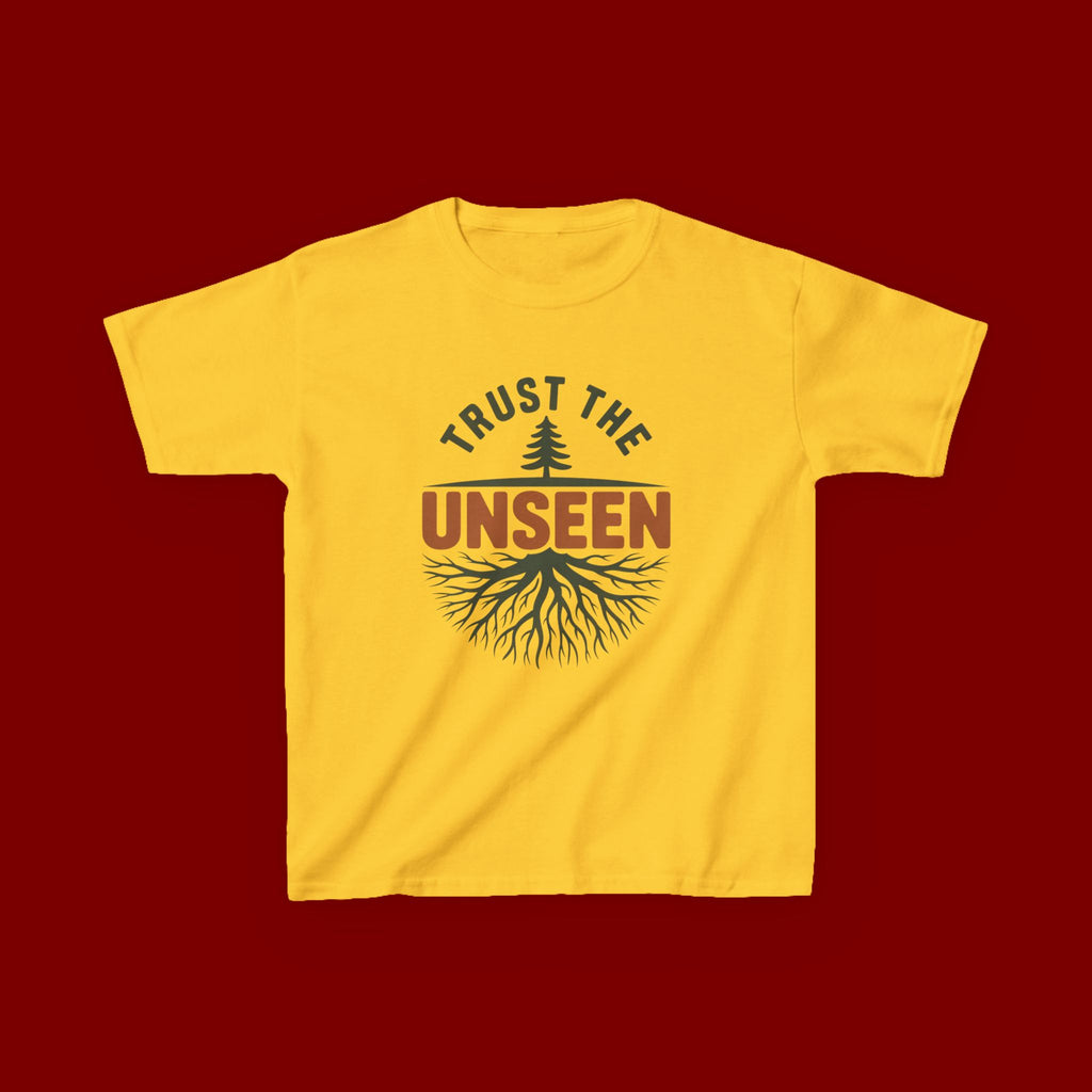 Kids T‑Shirt — "Trust the Unseen" Tree & Roots Inspirational Graphic