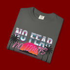 No Fear, No Excuses T-Shirt — Retro Sunset Palm Graphic Tee