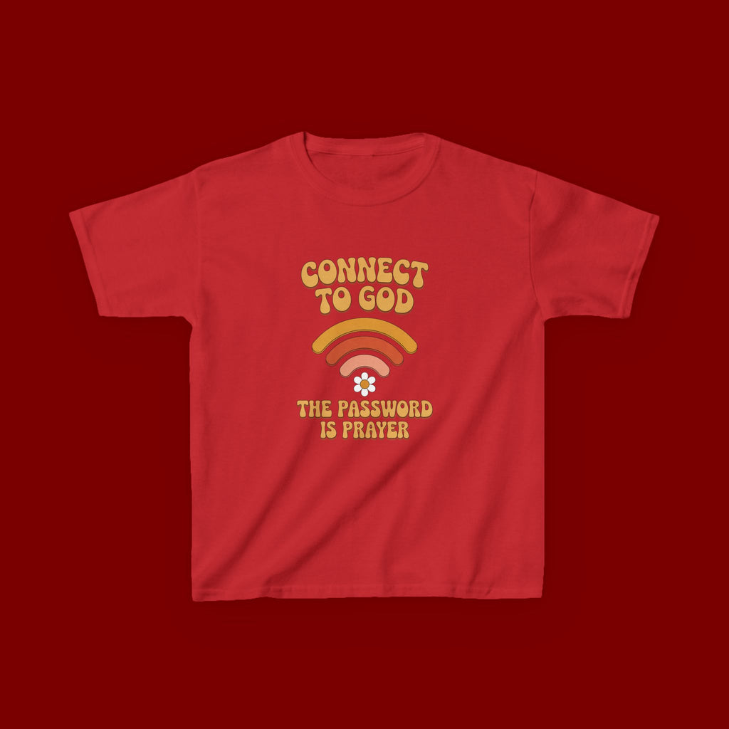 Kids Tee - "Connect to God" WiFi Prayer Graphic Shirt