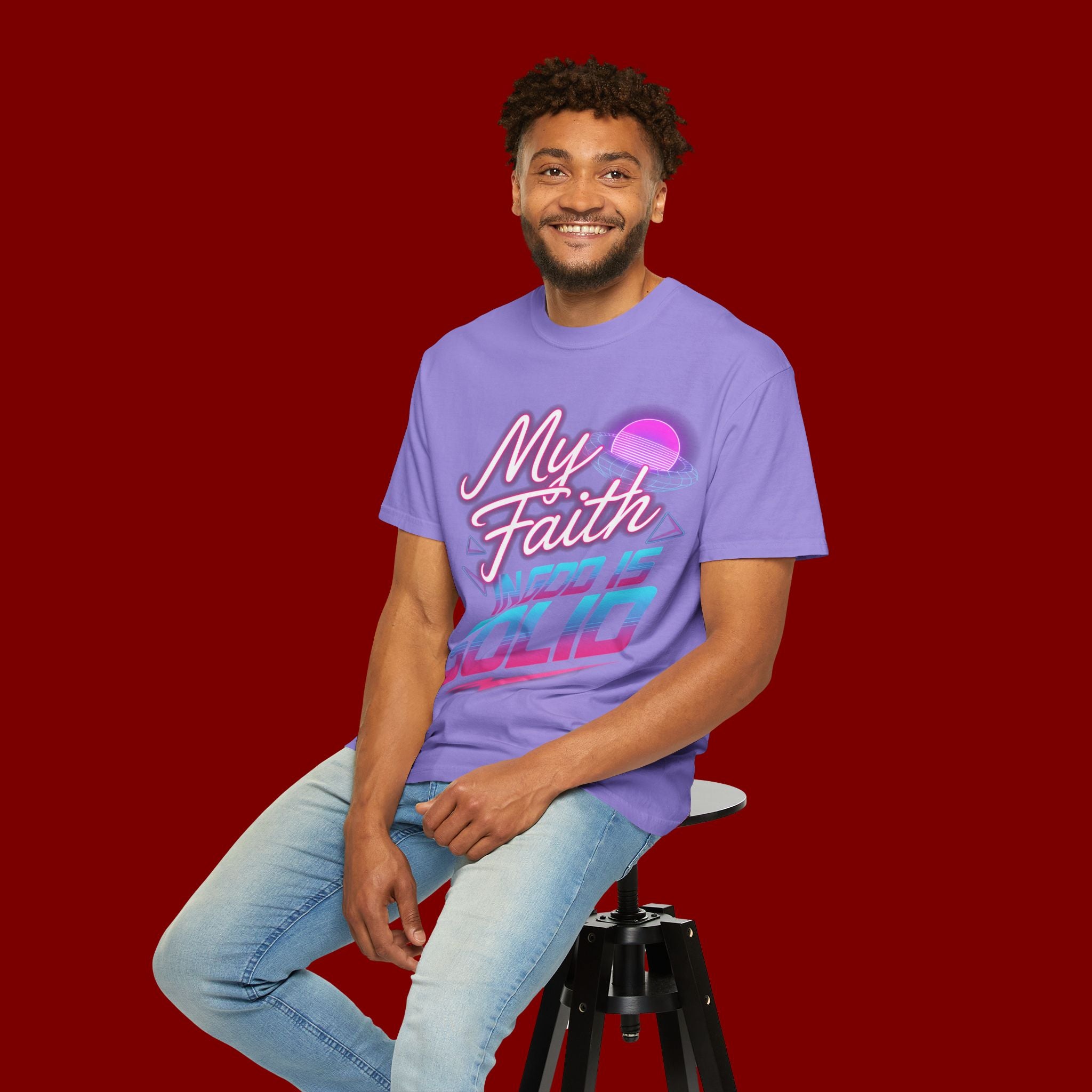 Faith T-Shirt — "My Faith in God Is Solid" Retro Graphic Tee