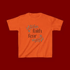Faith Over Fear Kids T‑Shirt — Floral Inspirational Tee for Boys & Girls