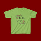 Faith Over Fear Kids T‑Shirt — Floral Inspirational Tee for Boys & Girls