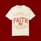 Family Faith Friends T-Shirt — Patriotic American Flag Tee