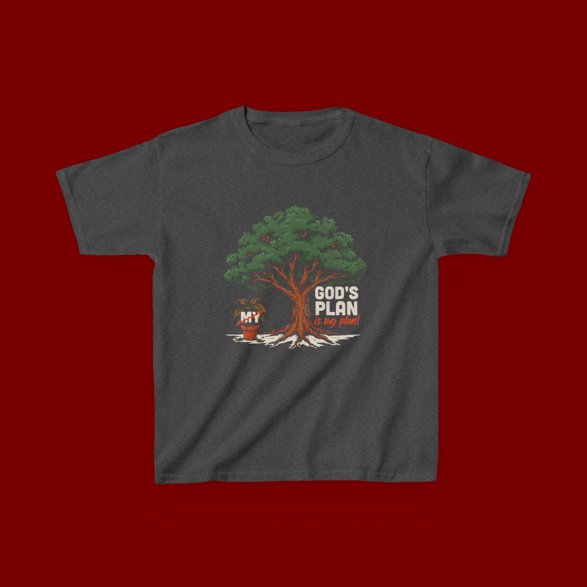 Kids Tee — Cute Tree & Plant Pot Illustration (“Grow Big, Little One”)