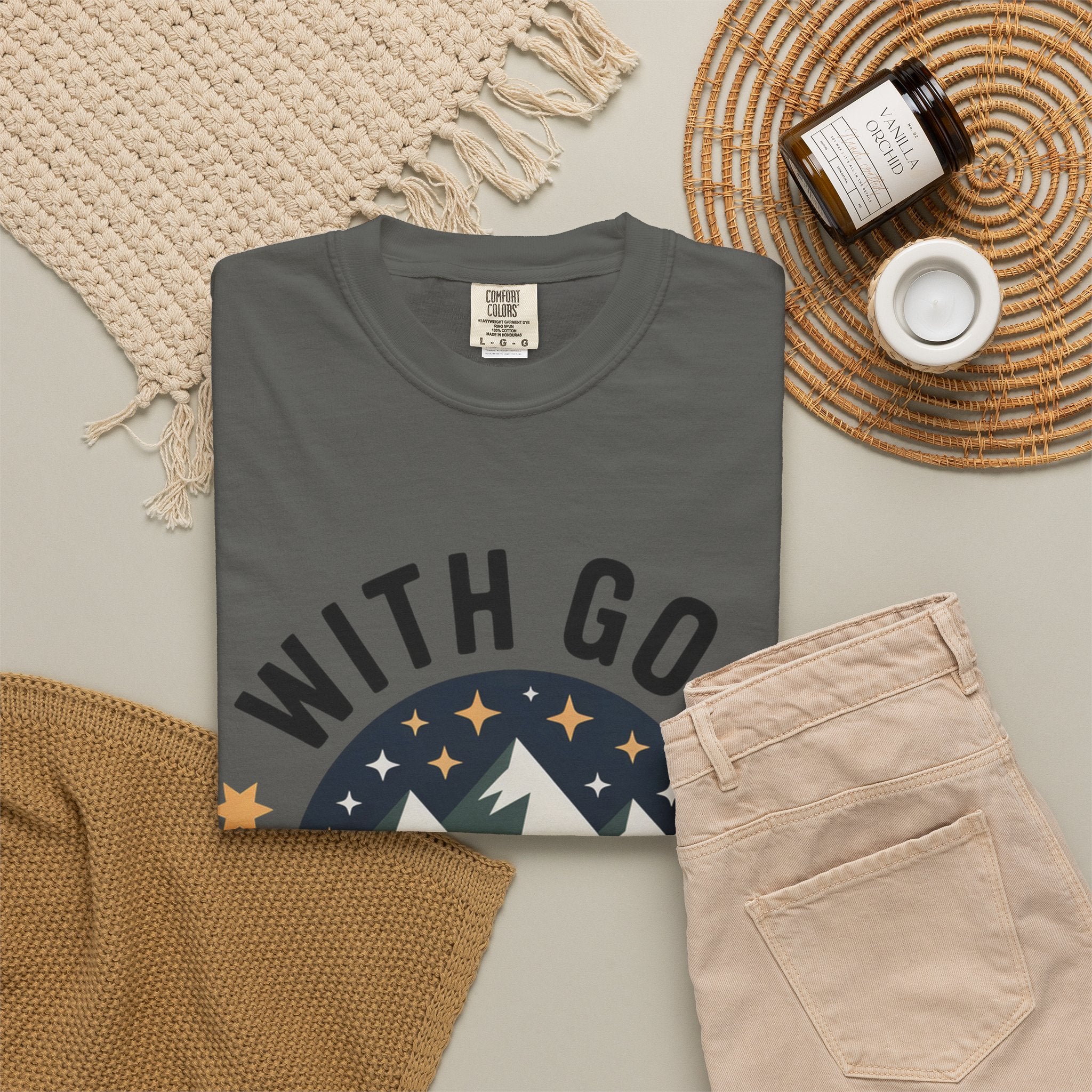 Faith-Based Mountain T-Shirt — "With God All Things Are Possible"
