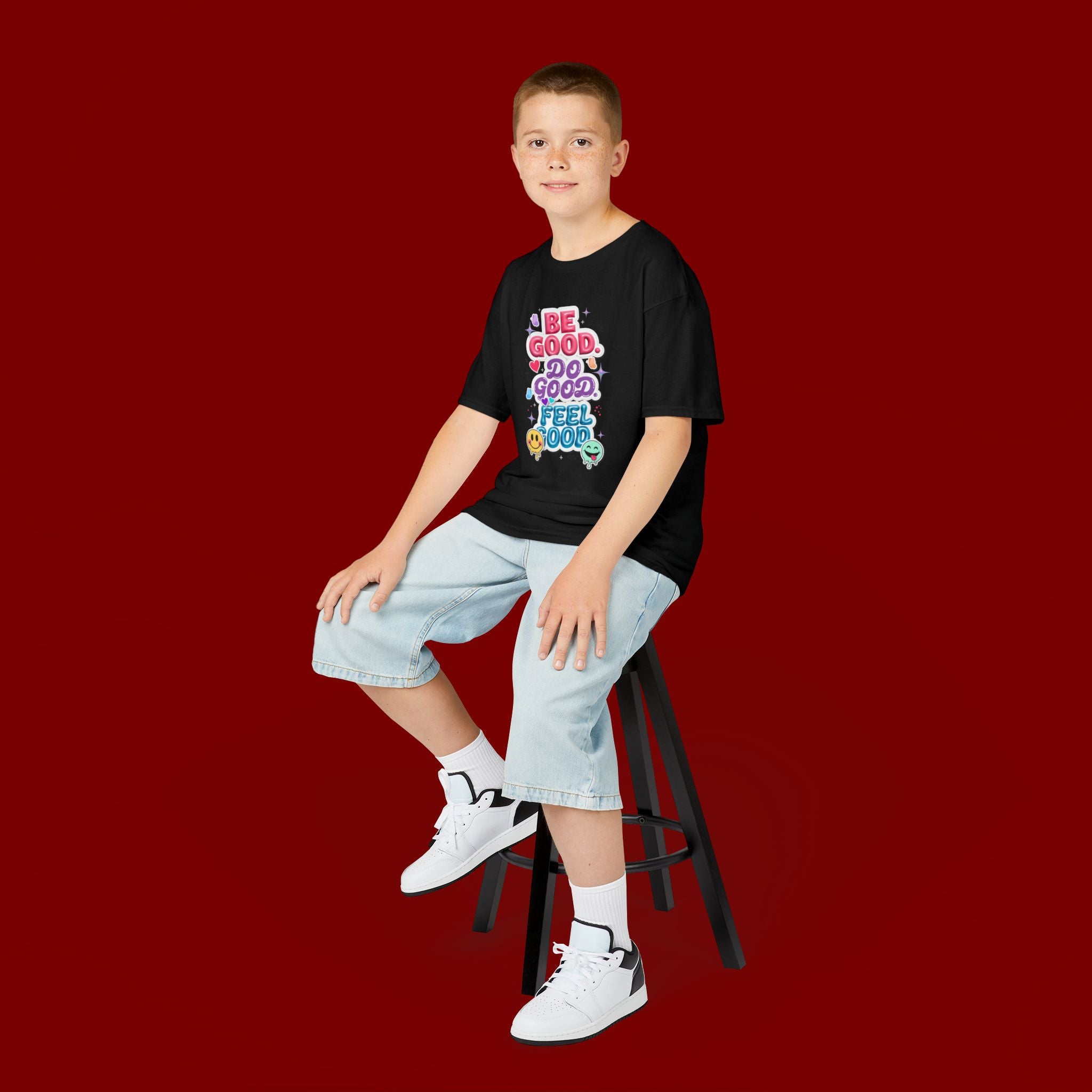 Kids Tee — "Be Good, Do Good, Feel Good" Positive Message Shirt