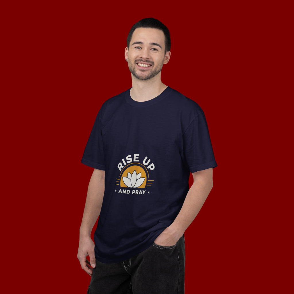 Rise Up and Pray T-Shirt — Spiritual Faith Graphic Tee with Lotus