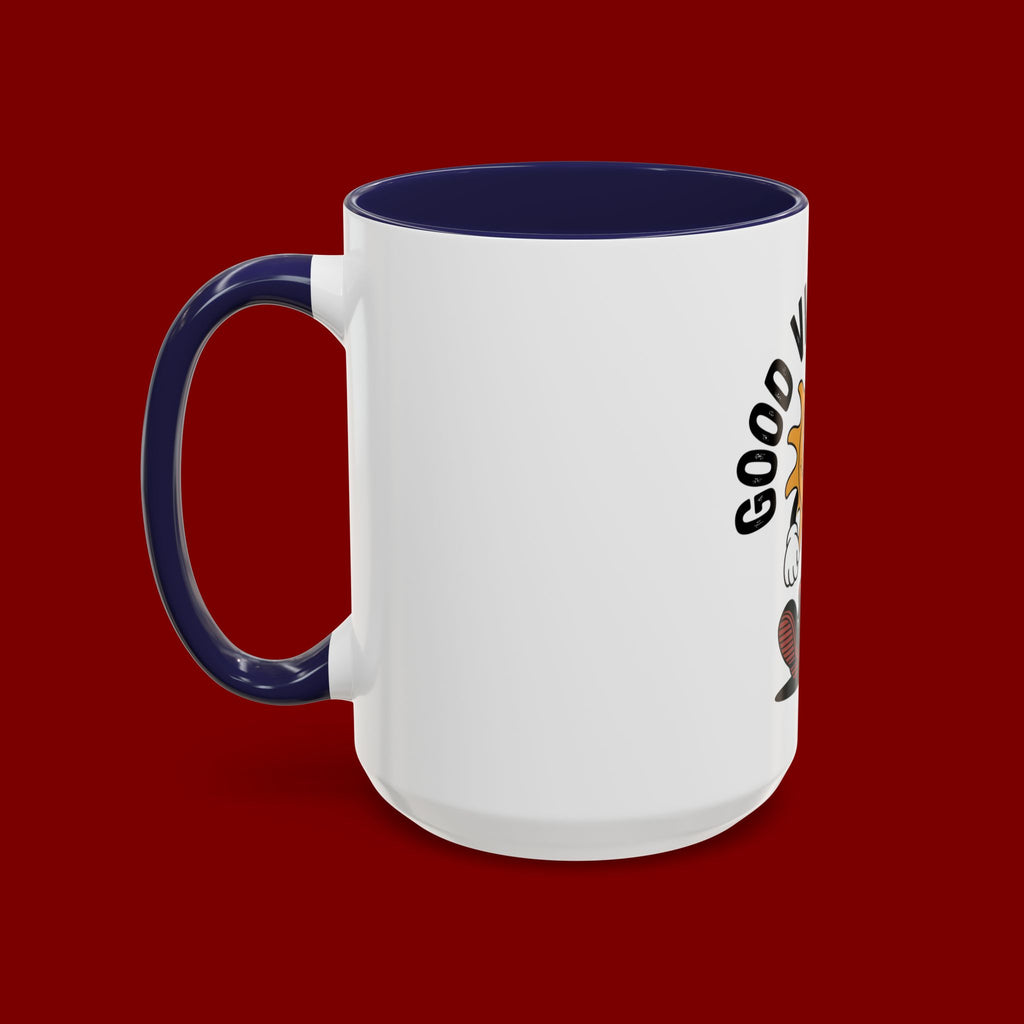 Good Vibes Only Coffee Mug - Retro Sun Cartoon Accent Mug (11/15oz)