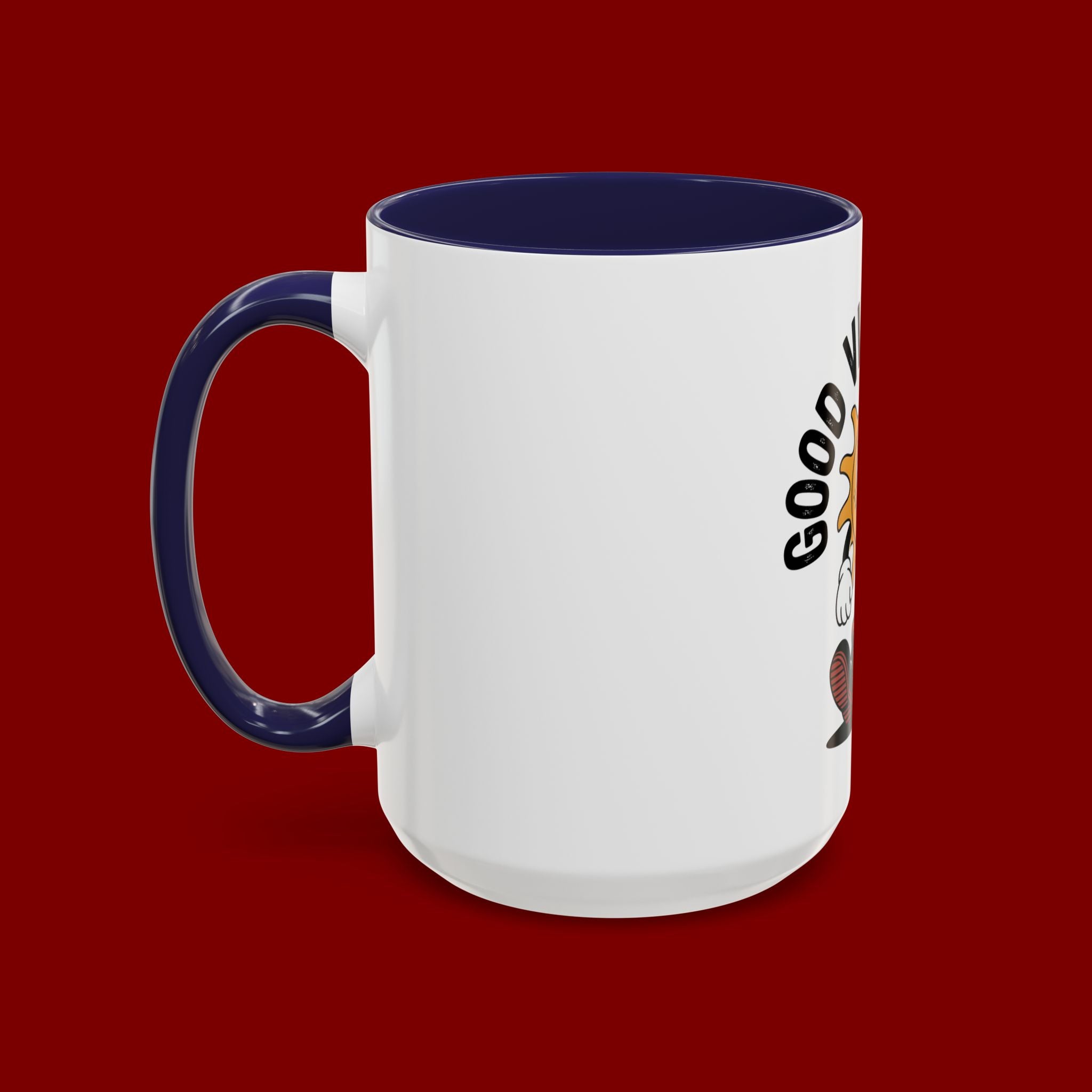Good Vibes Only Coffee Mug - Retro Sun Cartoon Accent Mug (11/15oz)