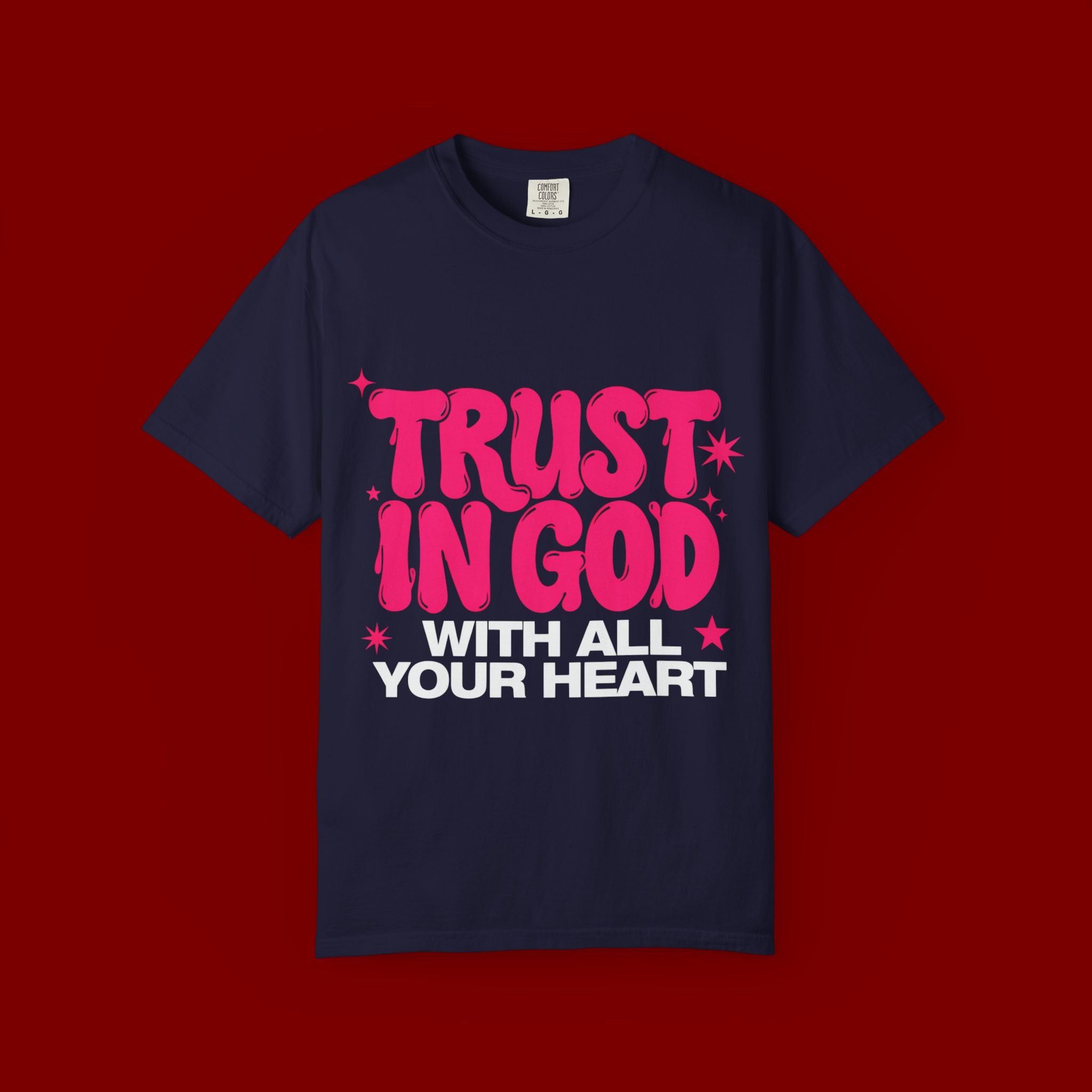 Trust in God T-Shirt — Retro Pink Faith Graphic Tee