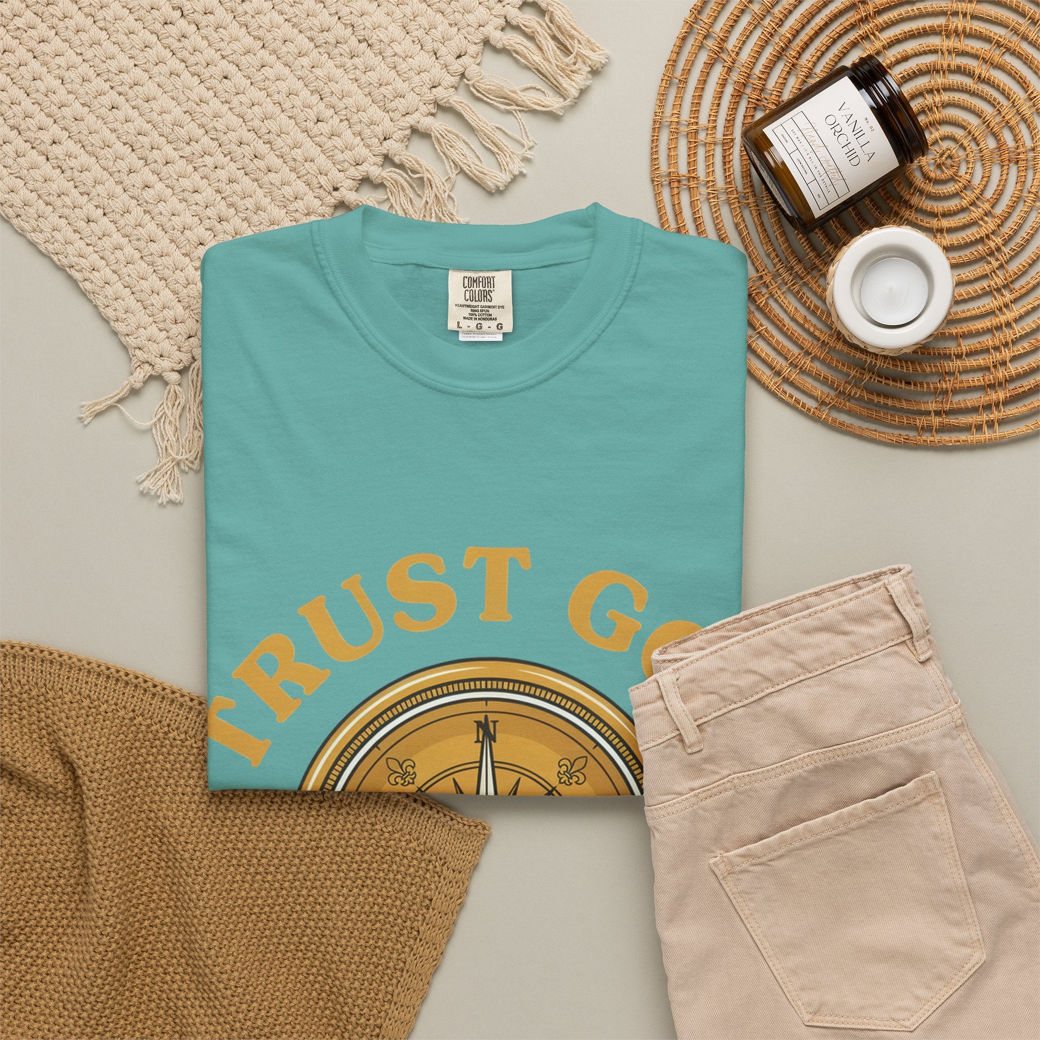 Trust God Compass T-Shirt — "Trust God No Matter What" Christian Faith Tee