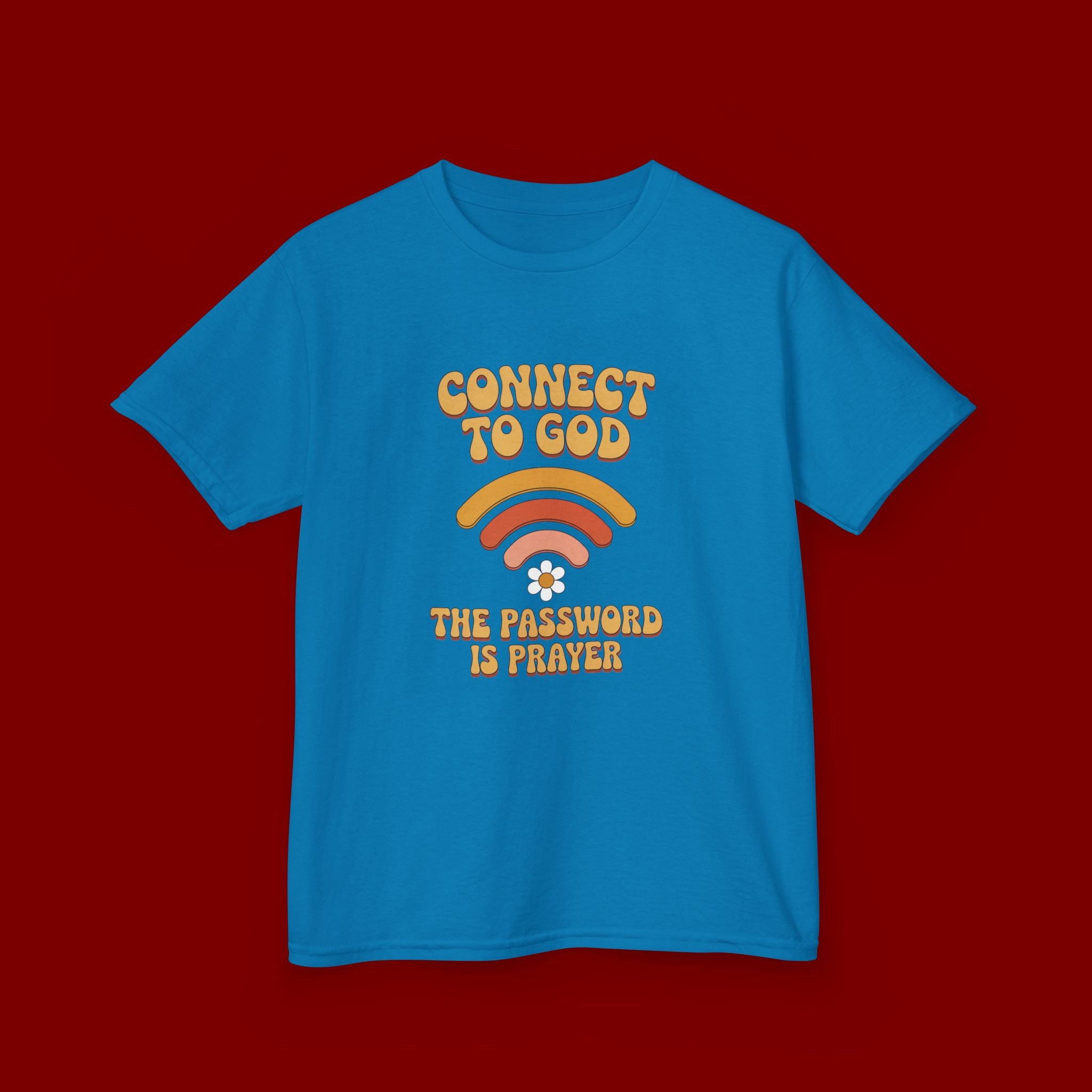 Kids Tee - "Connect to God" WiFi Prayer Graphic Shirt
