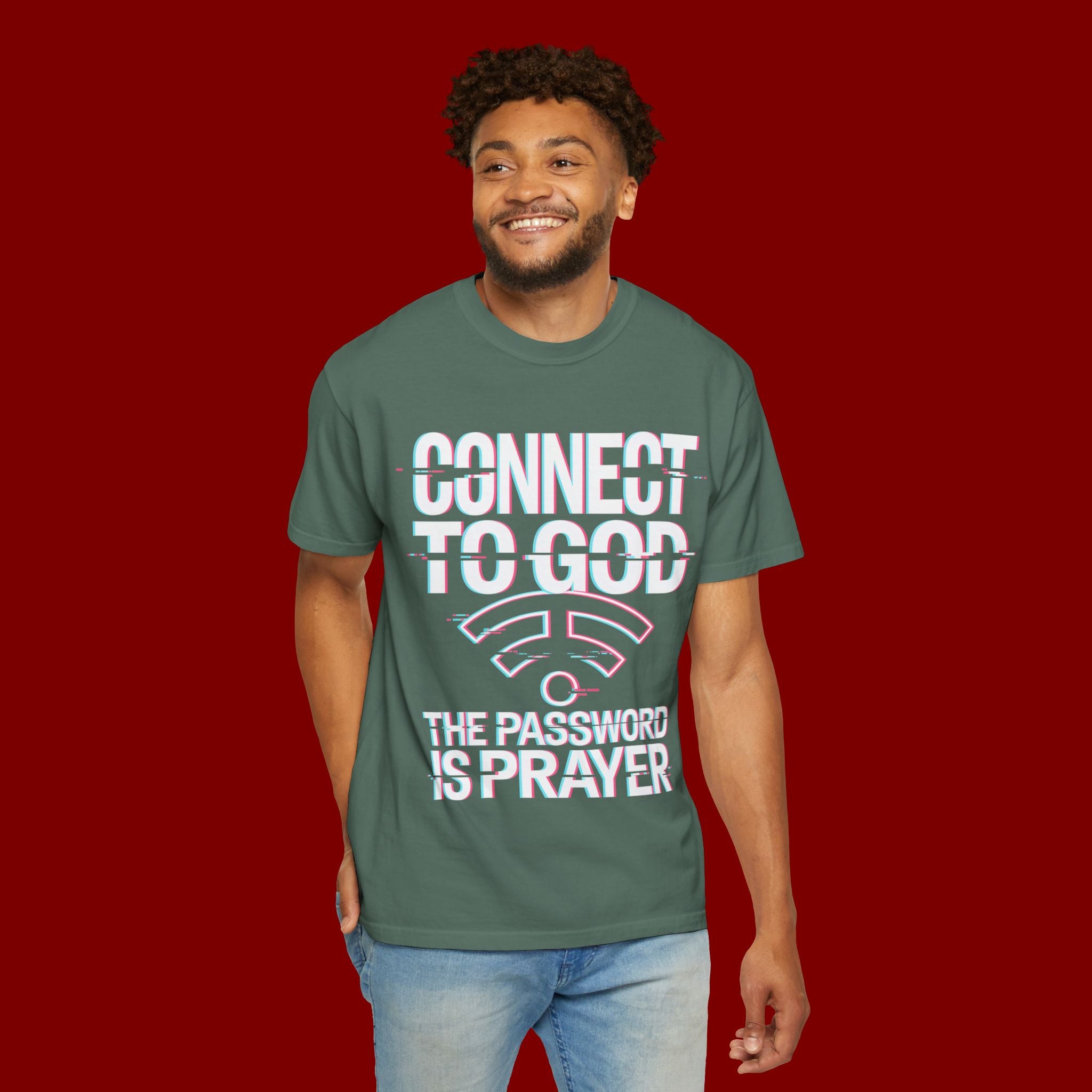 Connect to God T-Shirt — "The Password Is Prayer" Christian Faith Tee