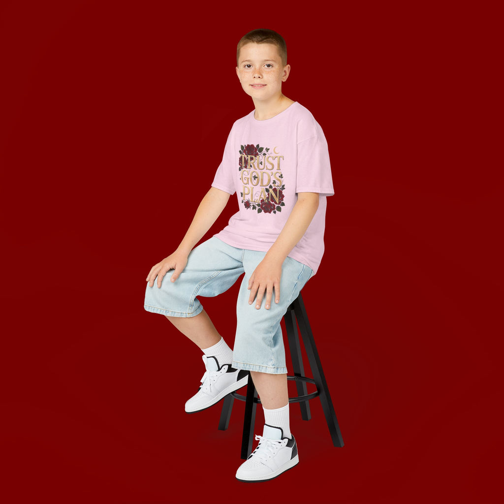 Kids Tee — "Trust God's Plan" Floral Faith T‑Shirt