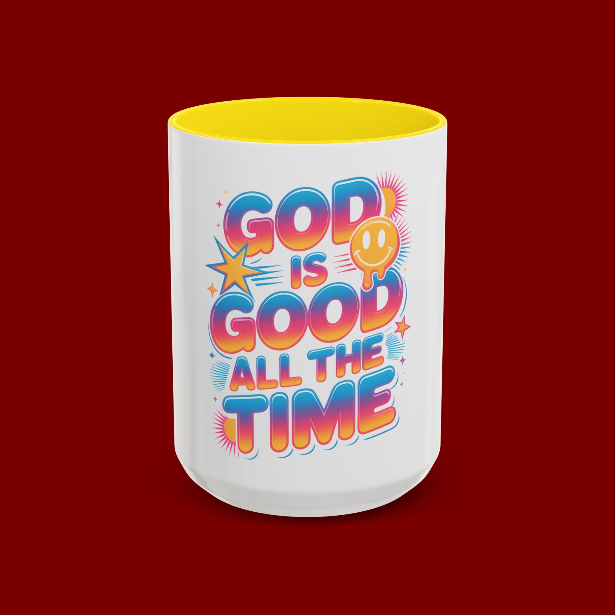 God Is Good All The Time Accent Coffee Mug — Inspirational Christian Coffee Cup (11/15oz)