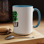 Accent Coffee Mug — "Fueled by Faith Not Fear" Inspirational Ceramic Mug (11/15 oz)