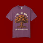 God Is My Strength T-Shirt — Tree Faith Graphic Tee