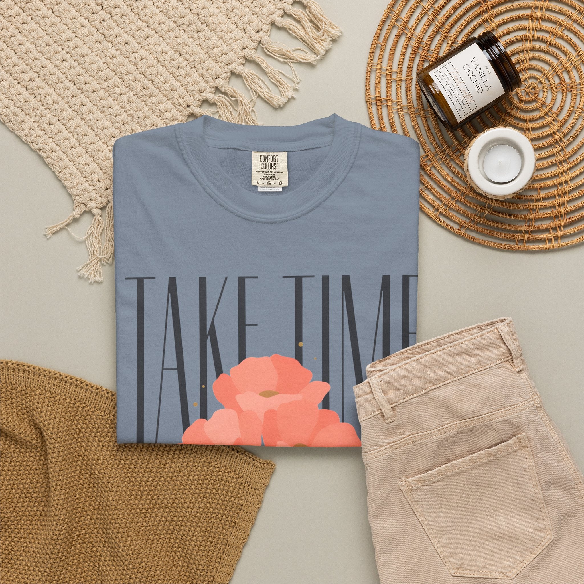 T-Shirt — "Take Time to Pray" Floral Christian Tee