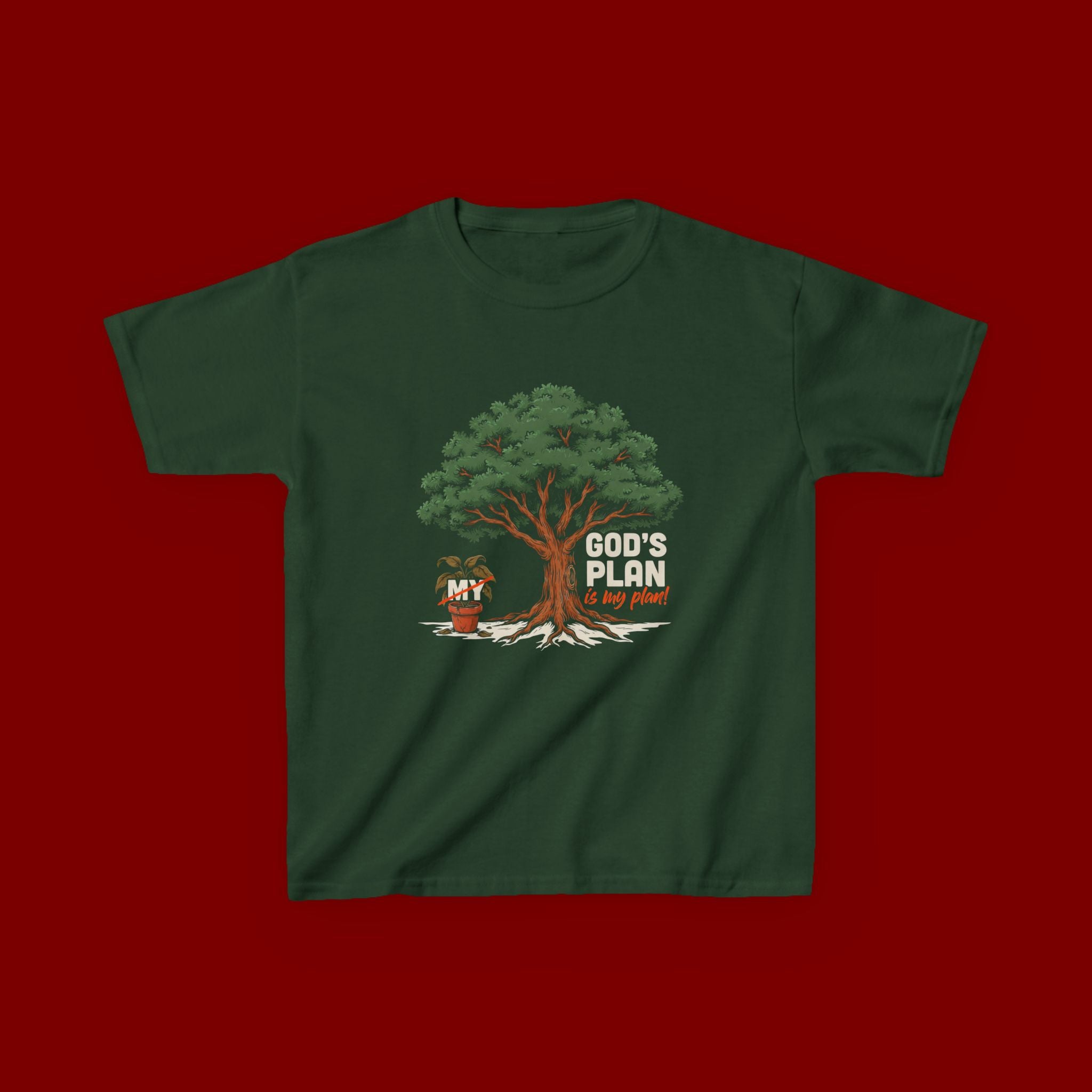 Kids Tee — Cute Tree & Plant Pot Illustration (“Grow Big, Little One”)