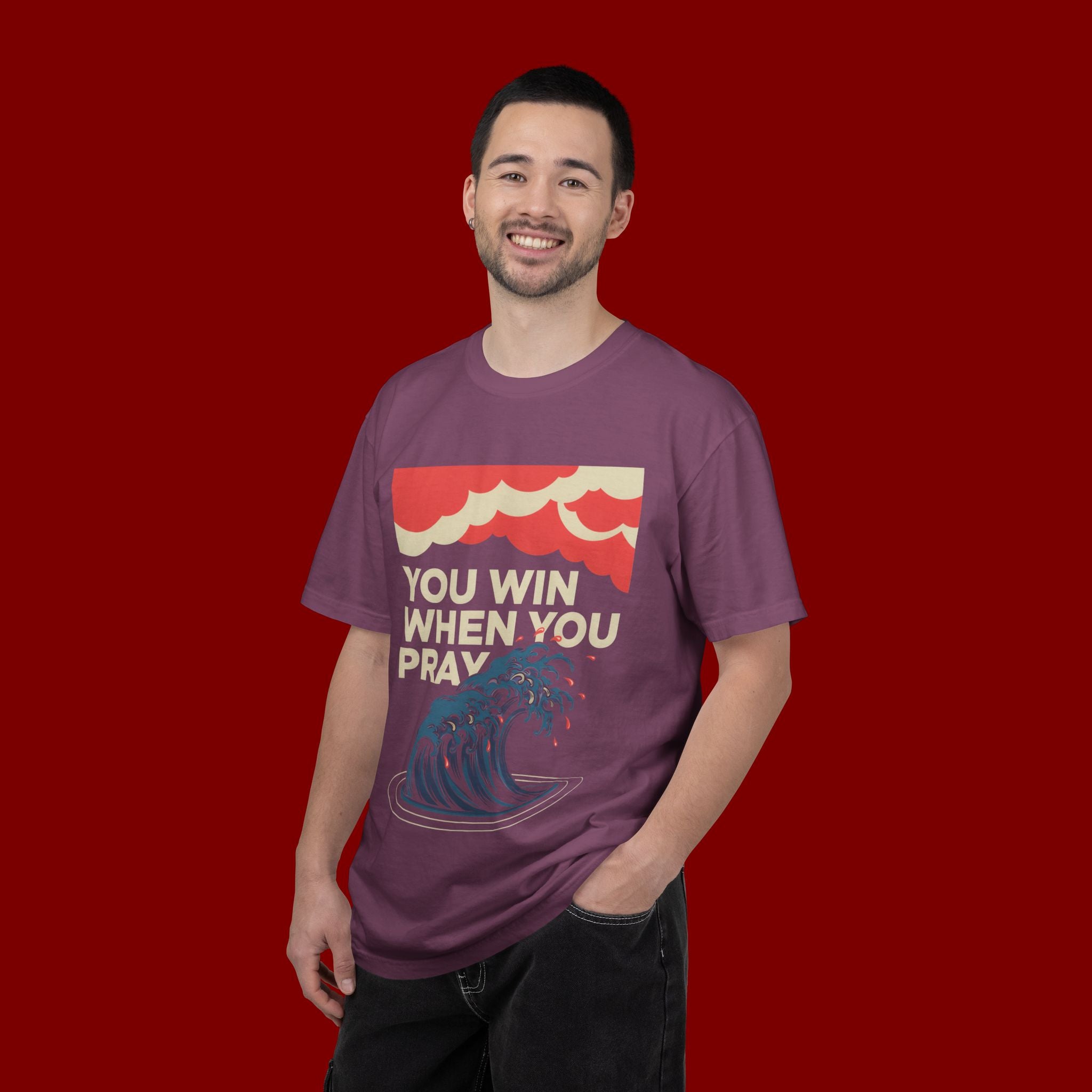 You Win When You Pray T-Shirt — Vintage Wave Faith Tee