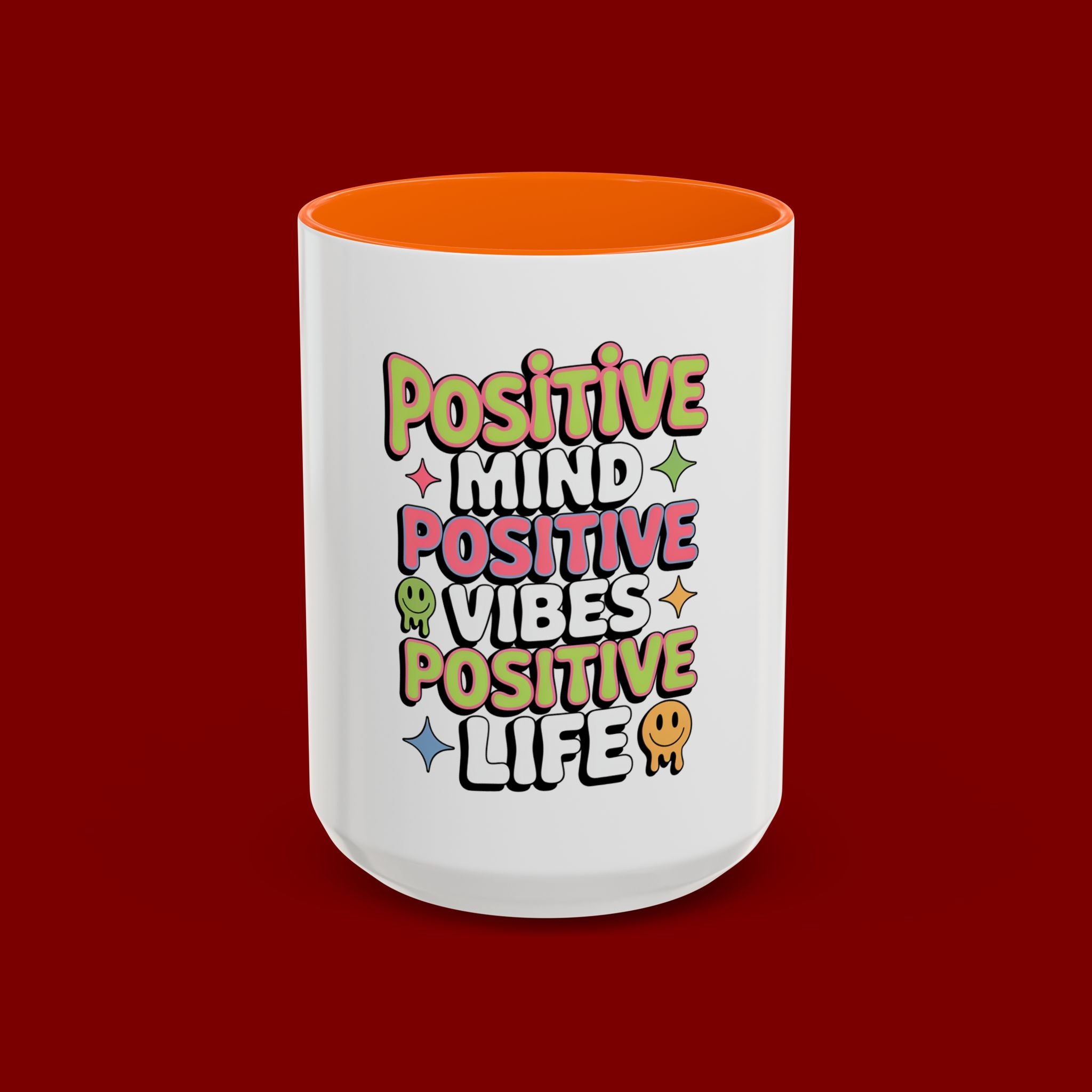Positive Mind Positive Vibes Coffee Mug — Motivational Accent Mug