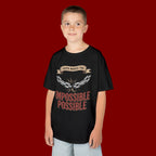 Kids Tee — "Faith Makes the Impossible Possible" Inspirational Graphic