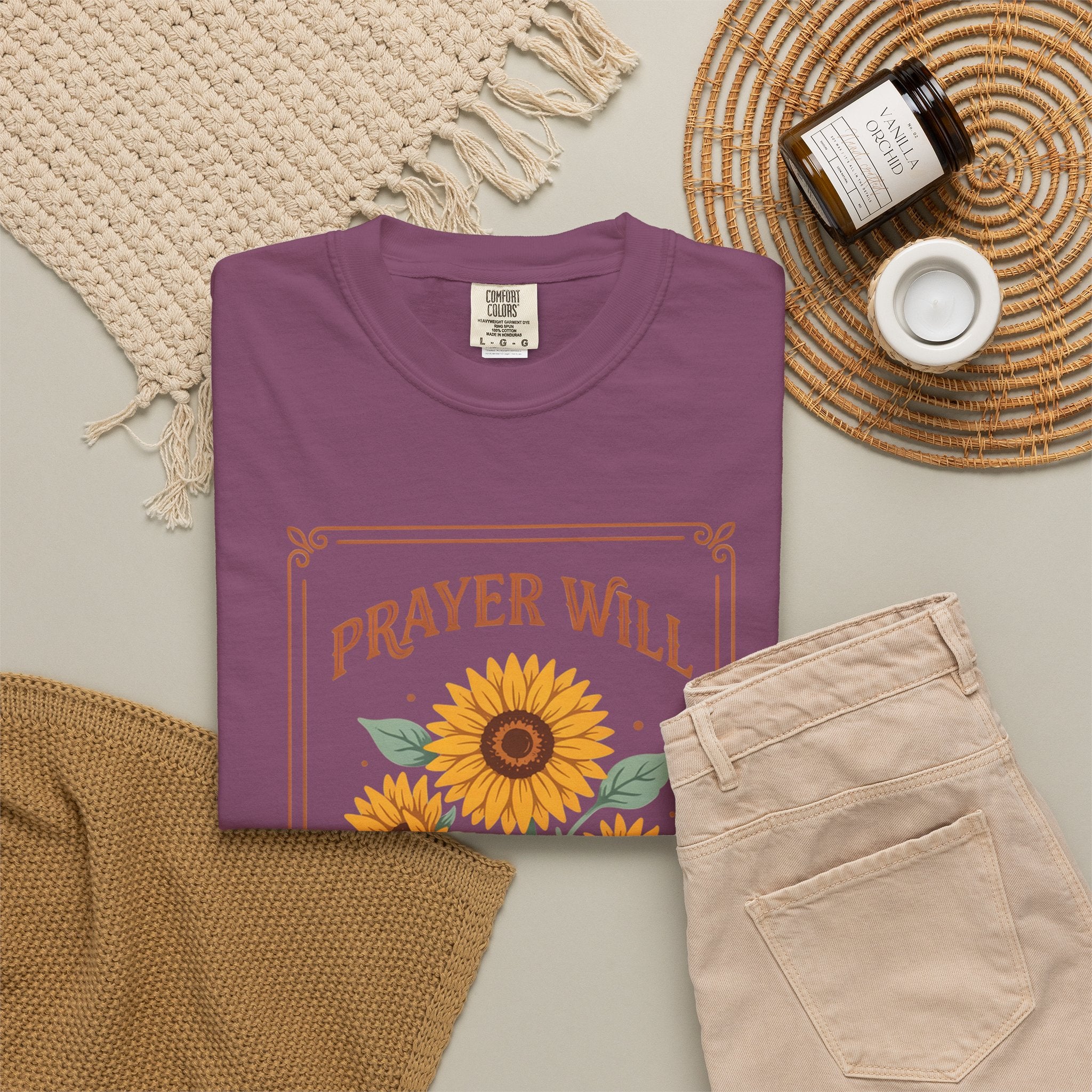 Prayer Will Change Everything T-Shirt — Sunflower Faith Graphic Tee