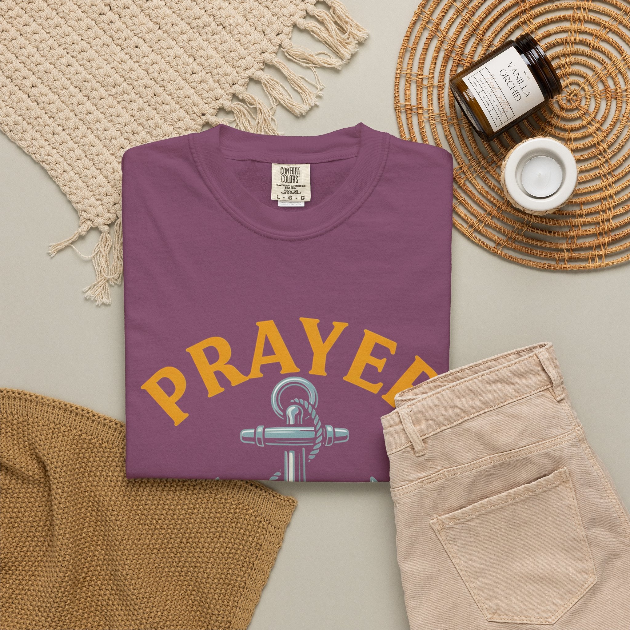 Prayer Anchor T-Shirt — "Prayer: The Most Powerful Weapon of a Believer" Christian Faith Tee