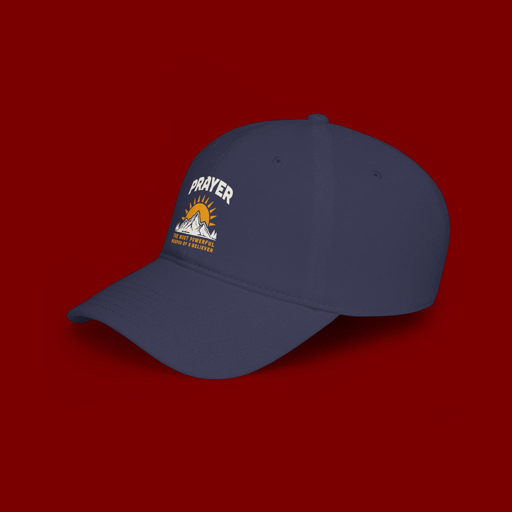 Prayer Sunrise Baseball Cap — Spiritual Faith Hat with Mountain Graphic