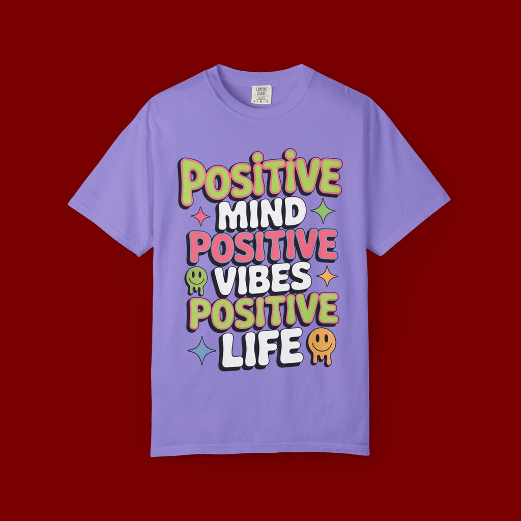 Positive Mind Positive Vibes Positive Life T-Shirt — Retro Smile Graphic Tee