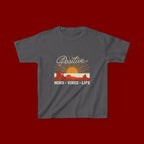 Kids T-Shirt - "Positive" Retro Sunrise Tee (Mind • Vibes • Life)