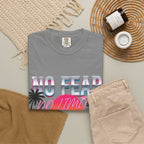 No Fear, No Excuses T-Shirt — Retro Sunset Palm Graphic Tee