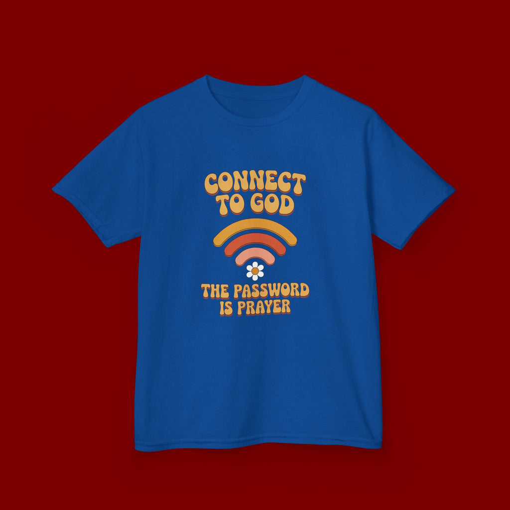 Kids Tee - "Connect to God" WiFi Prayer Graphic Shirt