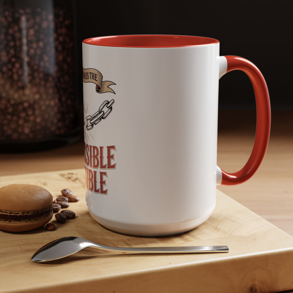 Accent Coffee Mug — "Faith Makes the Impossible Possible" Inspirational Ceramic Mug