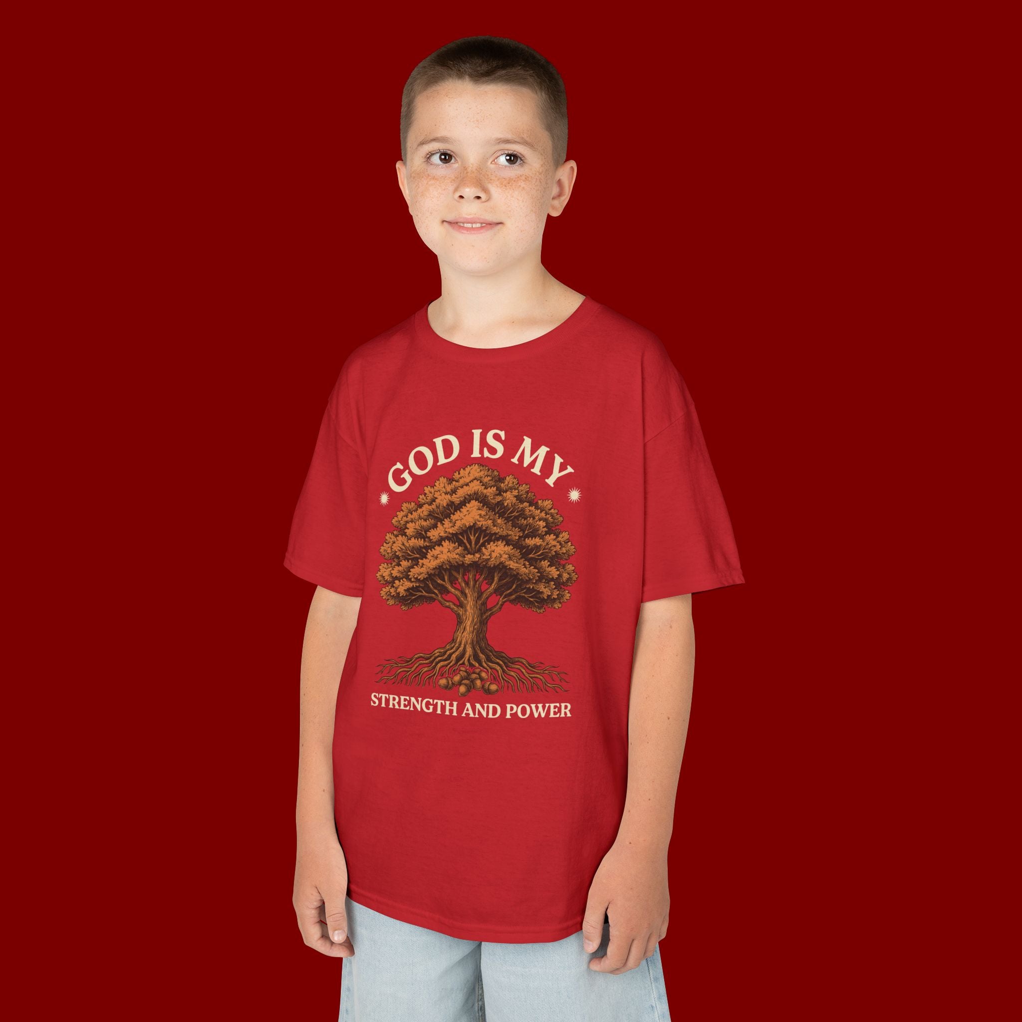 Autumn Oak Tree Kids T‑Shirt — Cozy Fall Nature Tee for Children