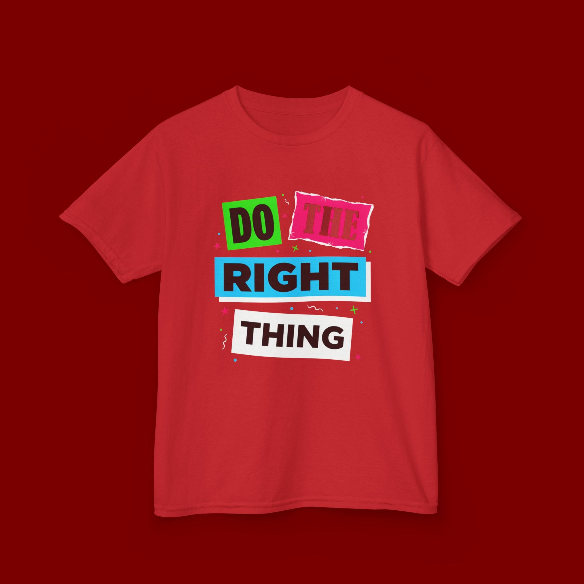 Kids Tee - "Do The Right Thing" Bold Colorblock Graphic