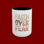 Faith Over Fear Mug — Patriotic Eagle Coffee Cup (11/15oz)