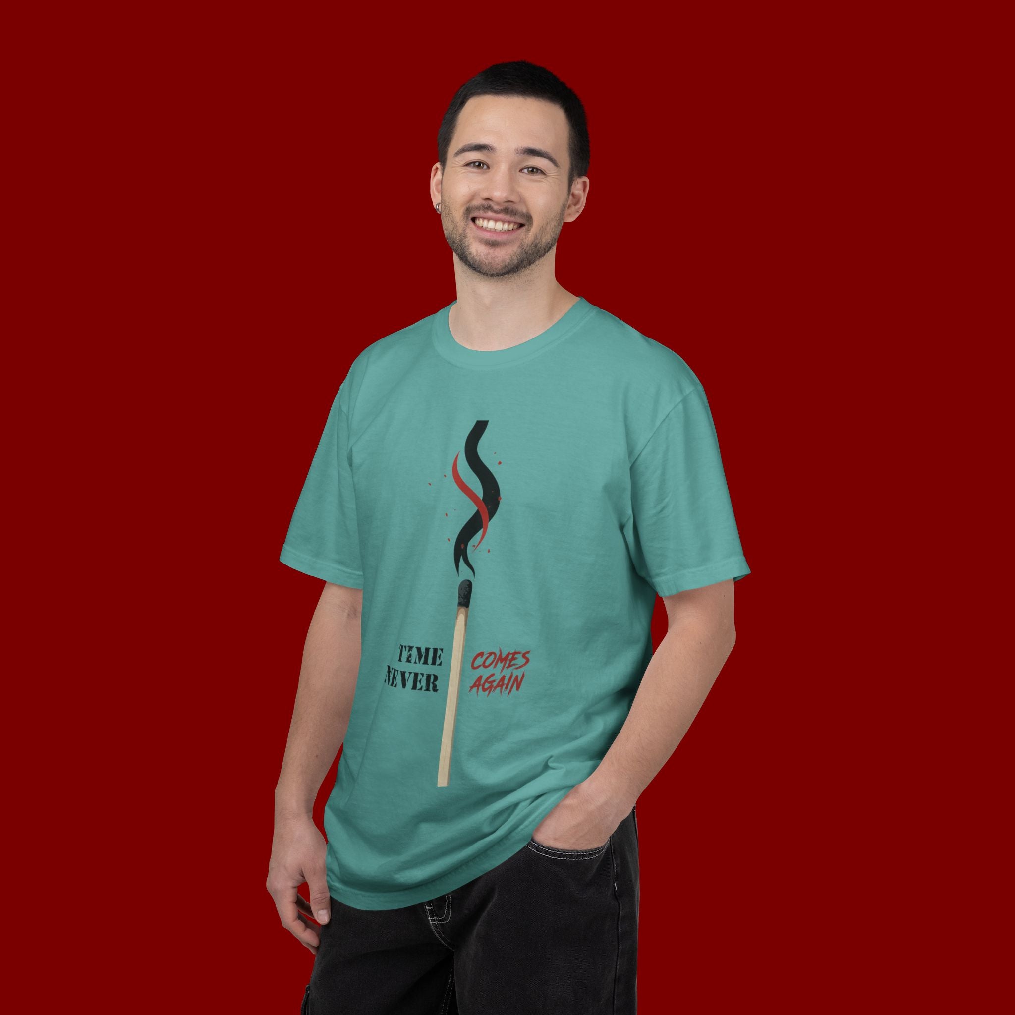 Matchstick Graphic T-Shirt — “Time Never Comes Again” Vintage-Inspired Tee